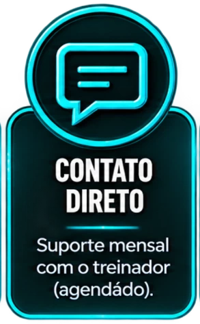 Contato direto: suporte mensal agendado com o treinador